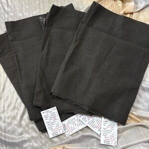 Vintage kimono fabric feels like linen. Black with brown stripes. 4 pieces. A5